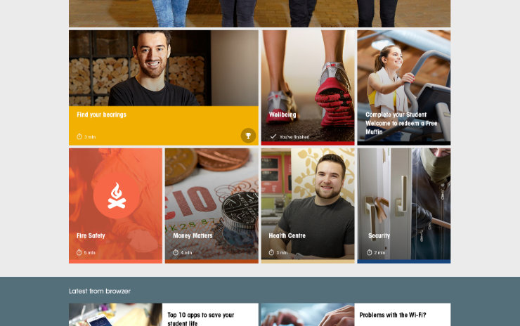 student welcome homepage