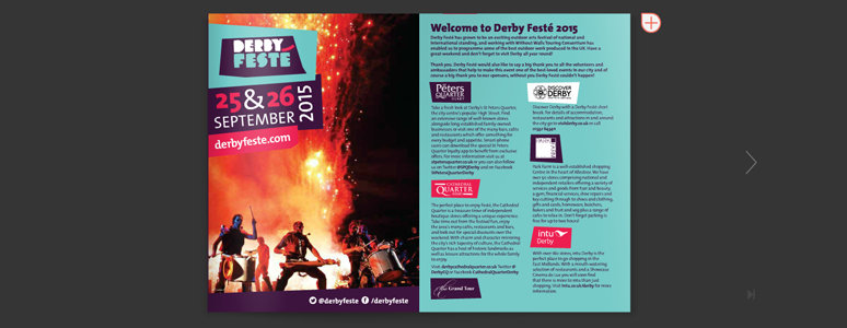 Derby Festé 2015 Programme. Derby City Centre. September 2015