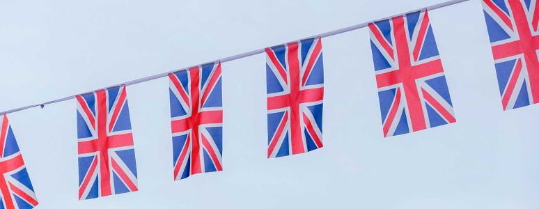 Union Jack flag bunting.