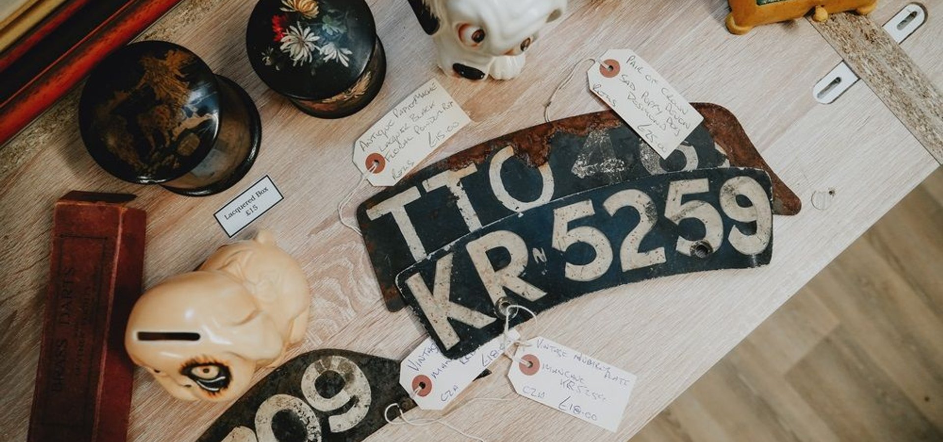 Vintage reg plates at Vintage and Vinyl