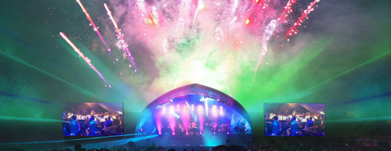 Fireworks above the Darley Park Weekender Stage