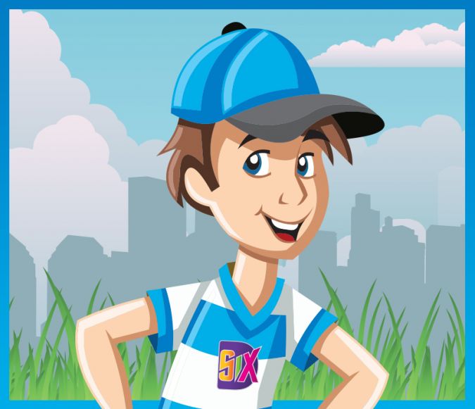 Teenage Kix cartoon wearing cap