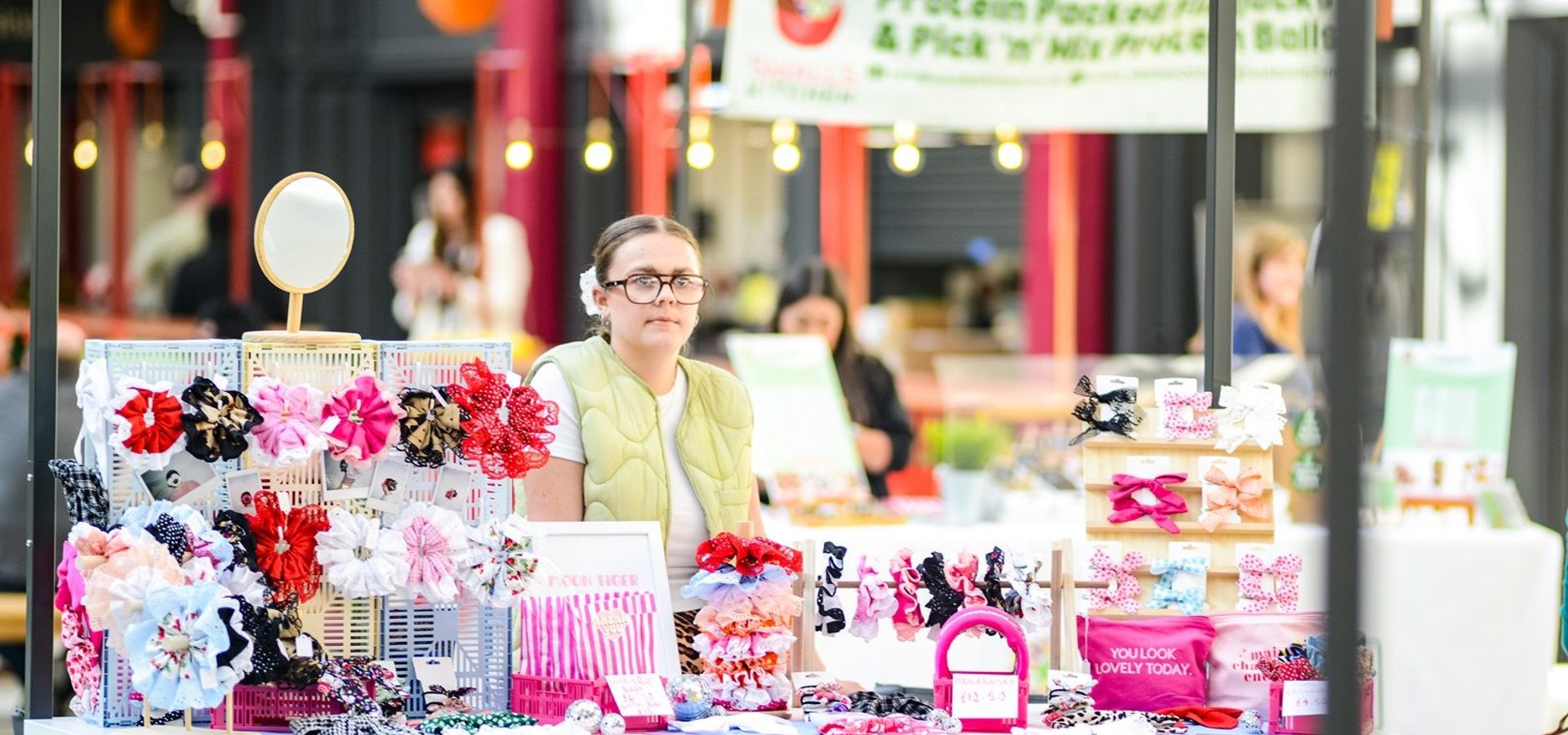 Exterior view of Derby Market Hall looking down at the roof