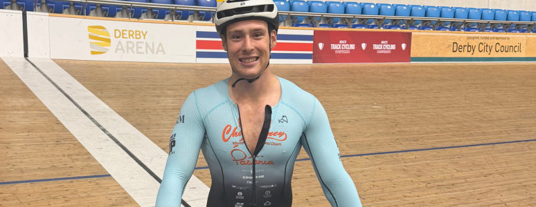 mateo stood at the side of the velodrome track