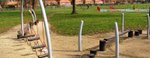 photograph of one area of Osmaston Park Playground with assault course