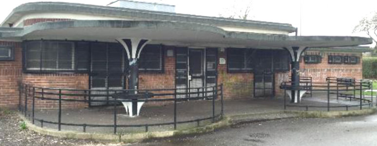 The decommissioned changing rooms at Normanton Park