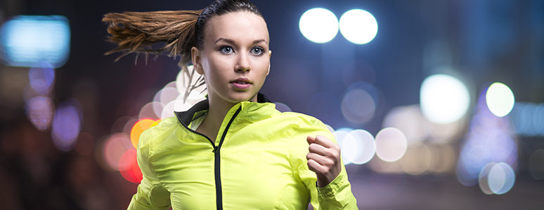 women running through street