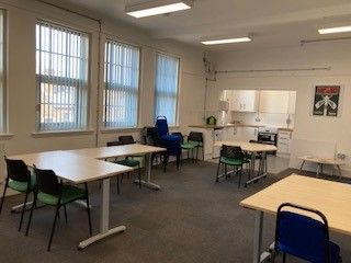 meeting room with tables