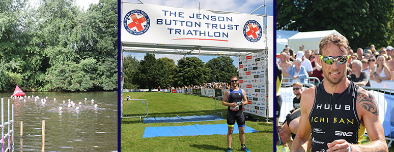 The Jenson Button Trust Triathlon finish line