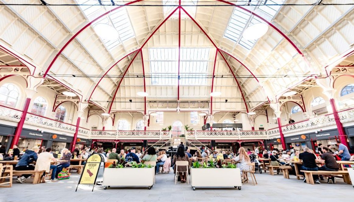 People dining at Derby Market Hall