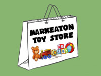 Image shows a shopping bag with the text Markeaton Toy Store written on it