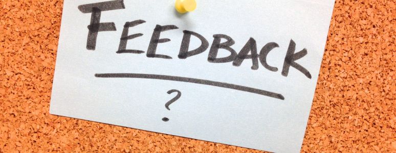 Feedback note on corkboard