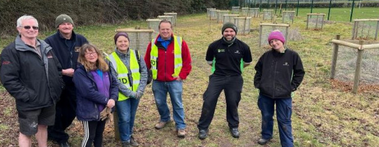 Quarn Park Allestree - tree planting volunteers