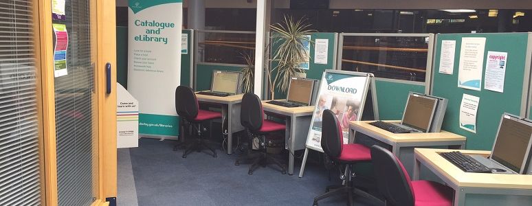 Interior of Springwood library with computers