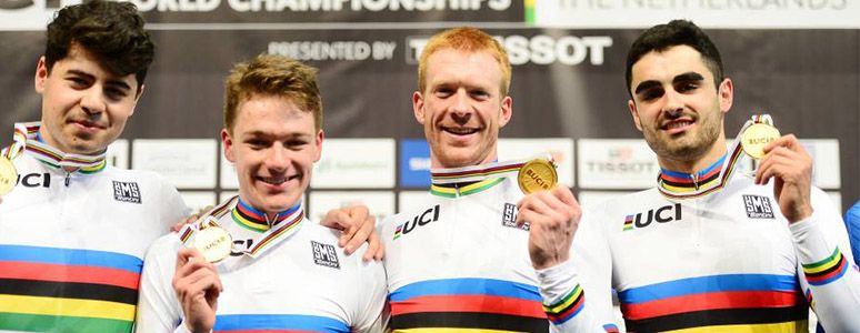 Charlie Tanfield, Ethan Hayter, Ed Clancy and Kian Emadi win gold