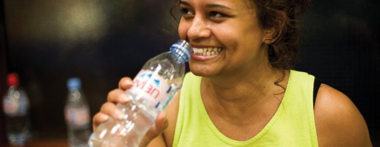 Girl with a water bottle