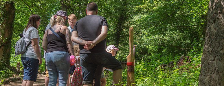 bumblebee hunt volunteer giving a guided tour