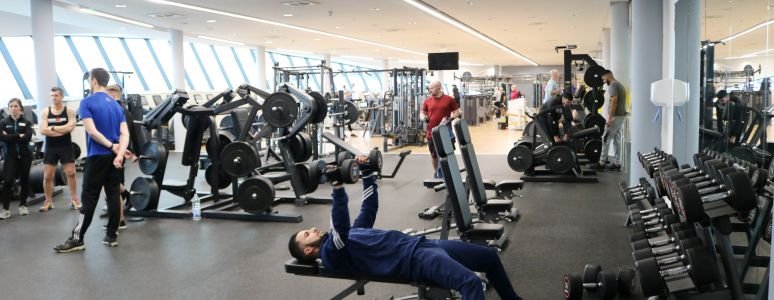 Weight equipment in Derby Arena gym