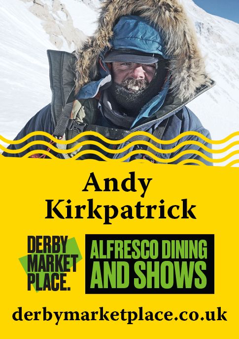 Andy Kirkpatric in snow with DMP branding