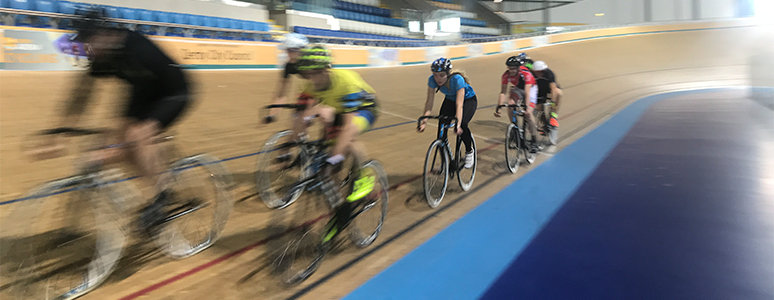 Cyclists on track