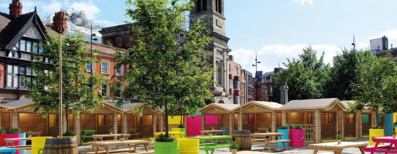 2020 Derby Market Place outdoor dining chalets