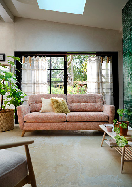 Cosenza large sofa in T258 fabric and CM finish