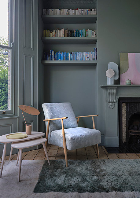 Marlia chair in E726 fabric and DM finish