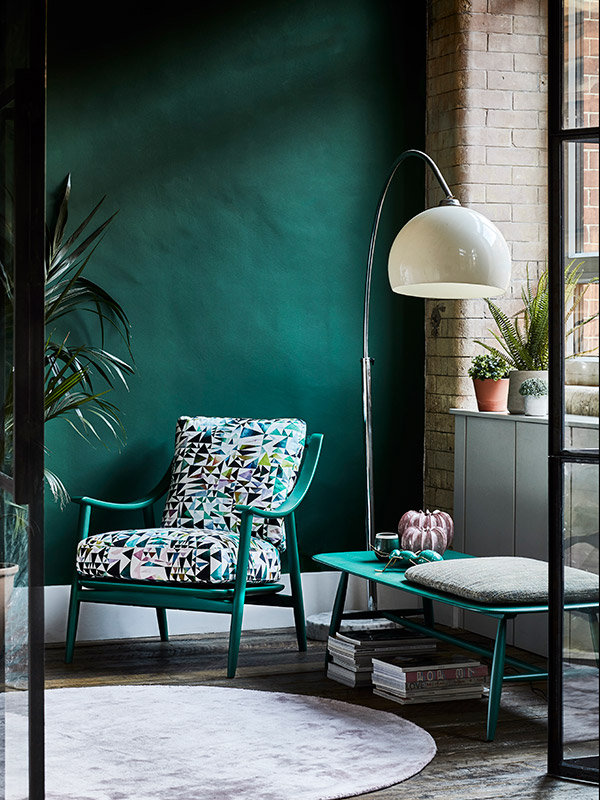 ercol Marino chair in forest green finish and Flock Atlas fabric ercol Marino chair in forest green finish and Flock Atlas fabric