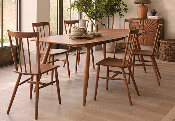 A selection of ercol furniture products on display