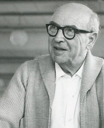 Black and white profile image of ercol's founder Lucian Ercolani