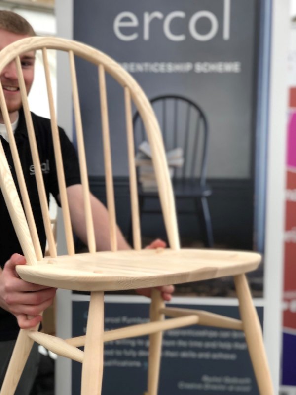 An ercol apprentice with a Windsor chair