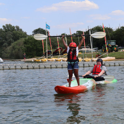 person stood up on kayak