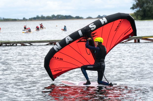 girl wingsurfing