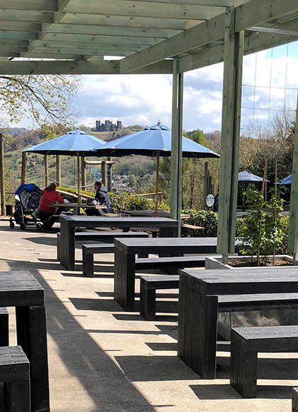A covered picnic area