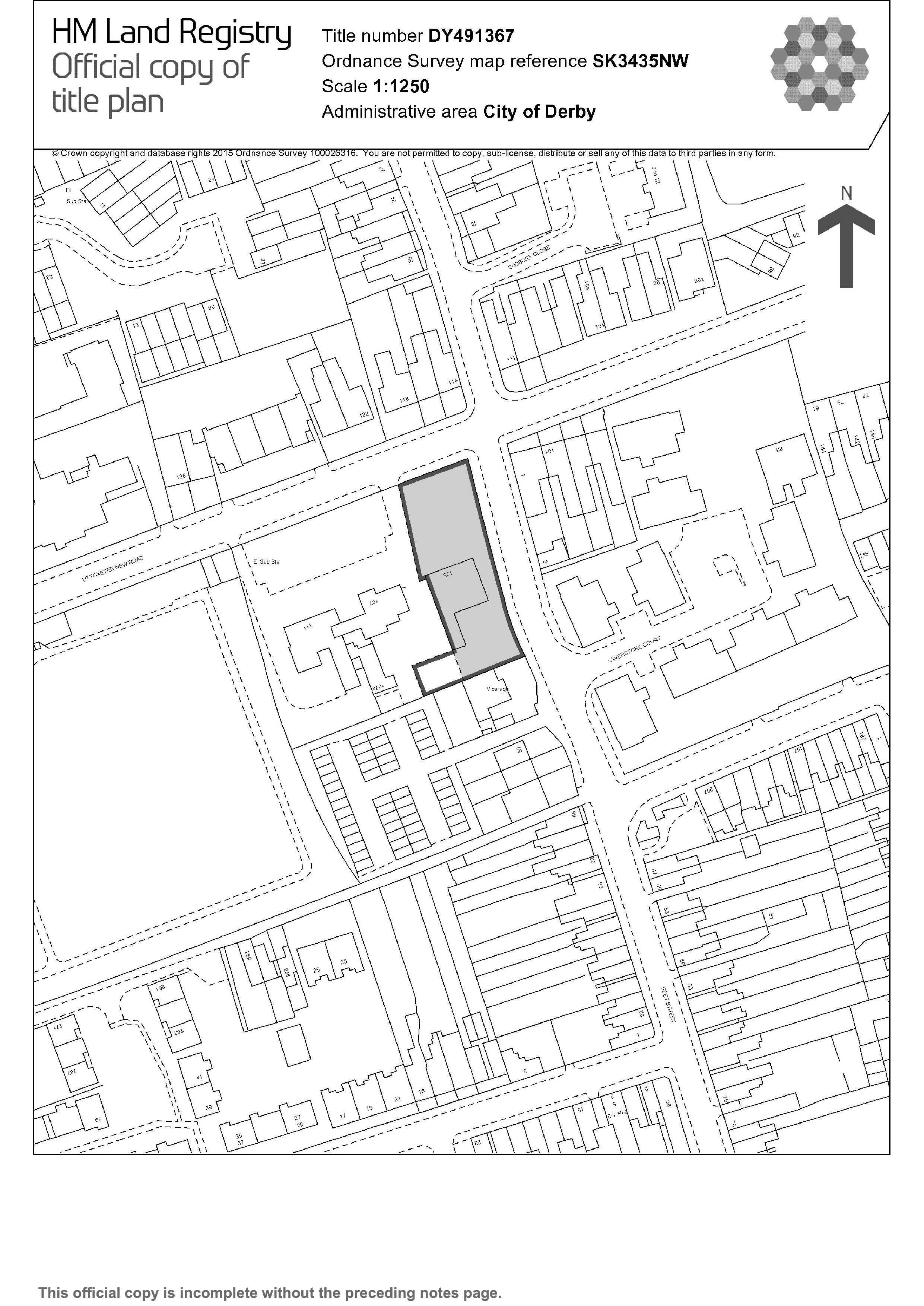 Map showing location of property