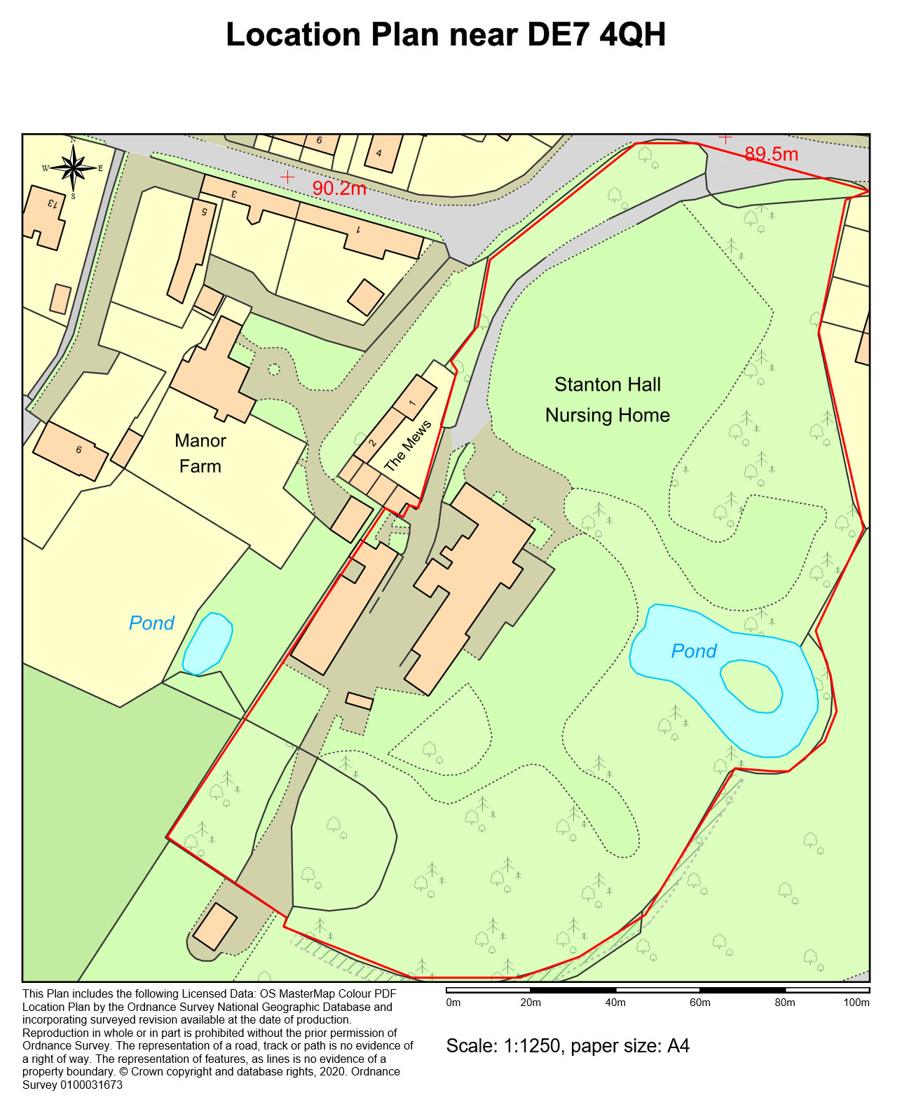 Map showing location of property