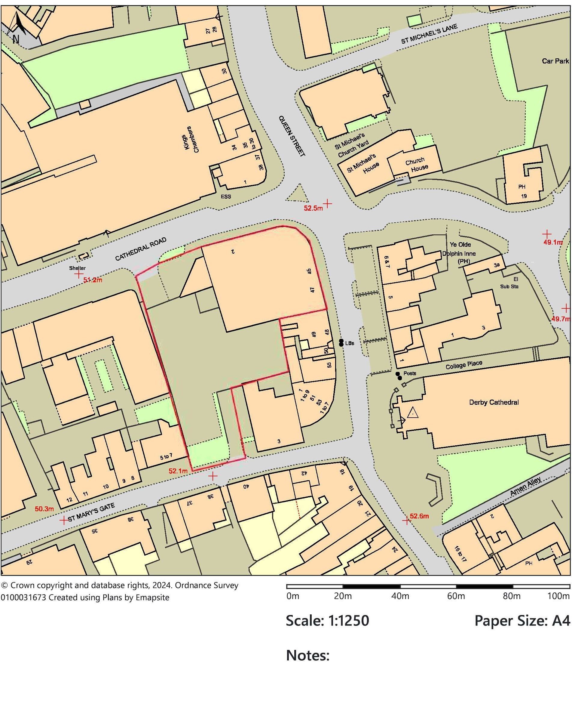 Map showing location of property