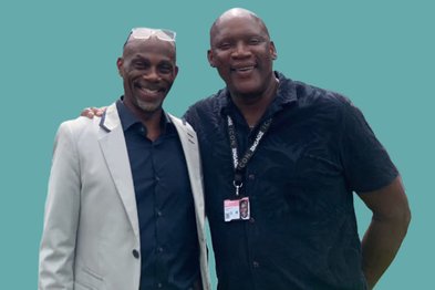 Event poster for In Conversation With Devon Malcolm & Courtney Walsh