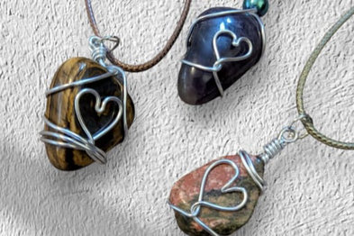 Event poster for HGS: Wire Wrapping Crystal Jewellery Workshop