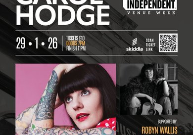 Menu image for Carol Hodge live at Mr Shaws House for Independent Venue Week