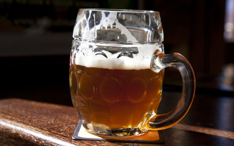 Close up of pint of real ale