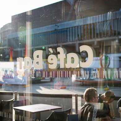 View out of QUAD Cafe window