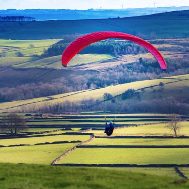 Paraglider in the Peak District