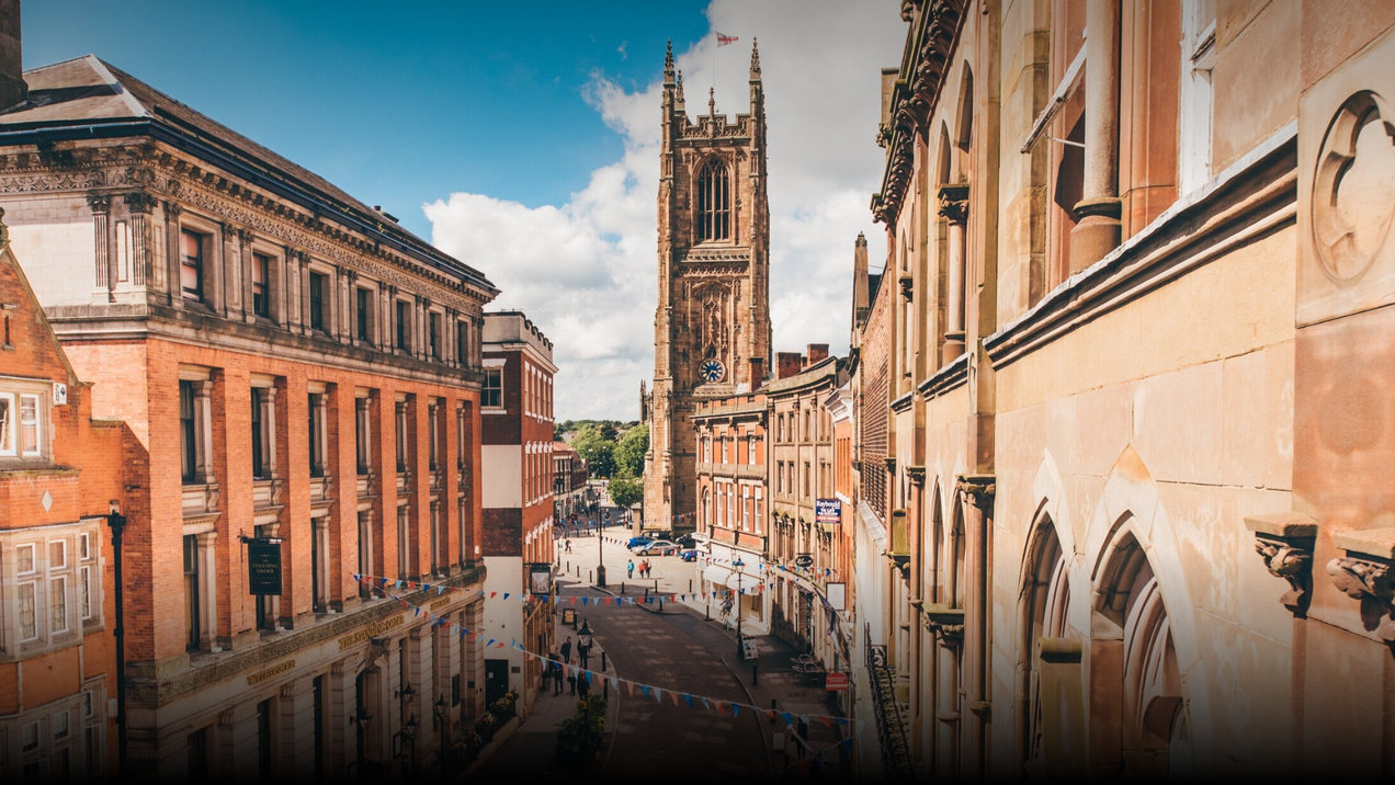 Image Credit: Averill Photography A view of Derby Cathedral from Iron Gate
