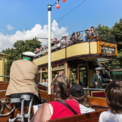 Visitors at Crich Tramway Village