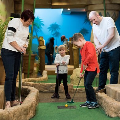 Family at Paradise Island Adventure Golf