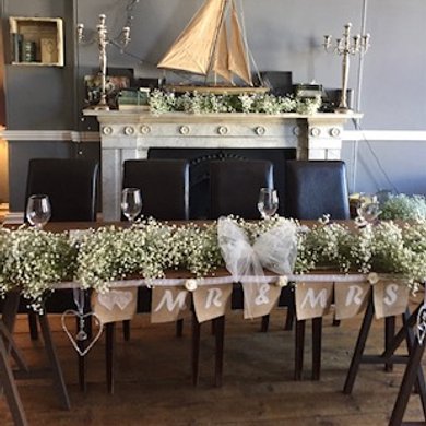 The Bookcafe Derby dressed room for a wedding