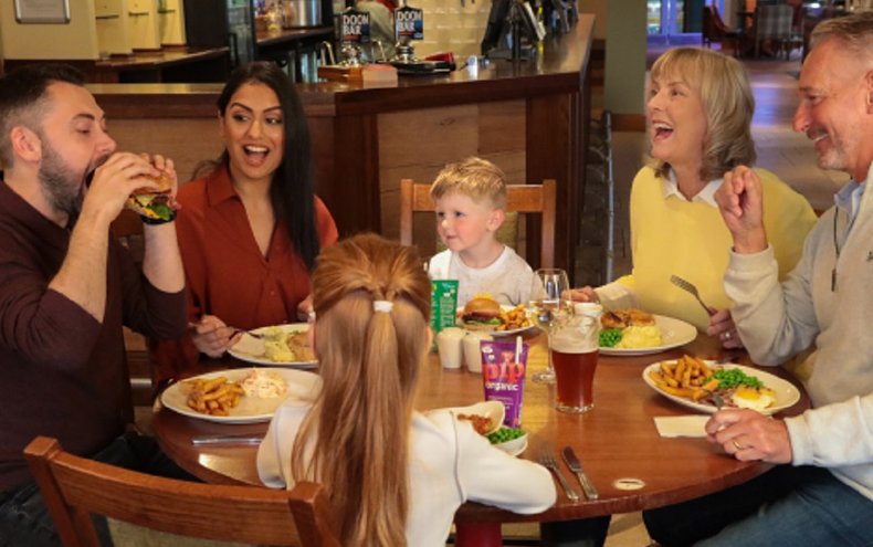 Family eating at Table Table The Oast House 