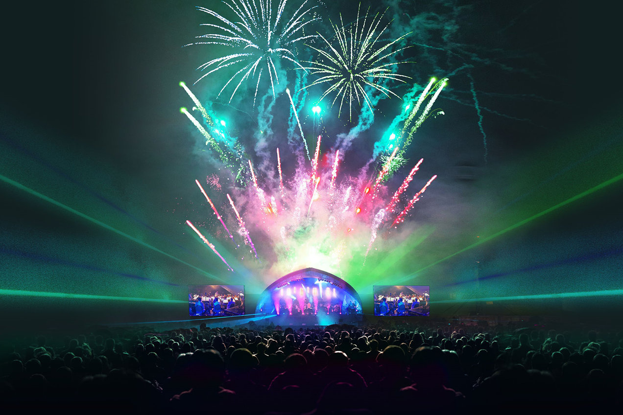 Spectacular fireworks display at the Darley Park Concert
