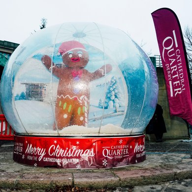 Snow Globe in the Cathedral Quarter Derby